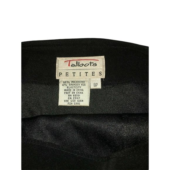 Black TALBOTS 8P Petite 8 Wrap Faux Suede Super Soft Pencil Lined Straight Skirt - Picture 3 of 4